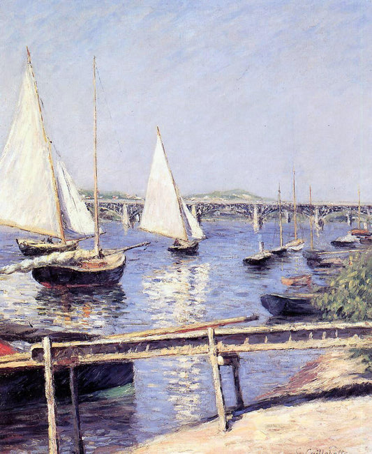  Gustave Caillebotte Sailboats in Argenteuil - Canvas Print