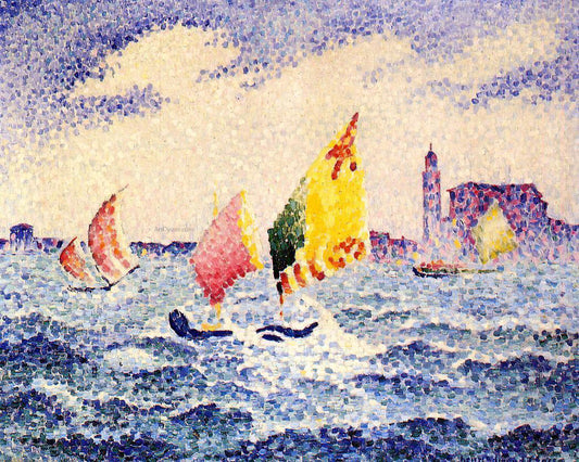  Henri Edmond Cross Sailboats near Chicago - Canvas Print