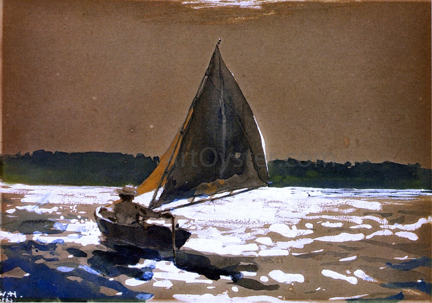  Winslow Homer Sailing by Moonlight - Canvas Print