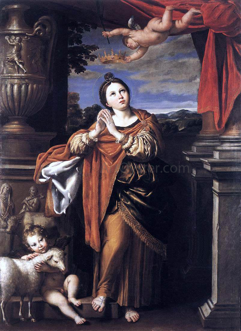  Domenichino Saint Agnes - Canvas Print