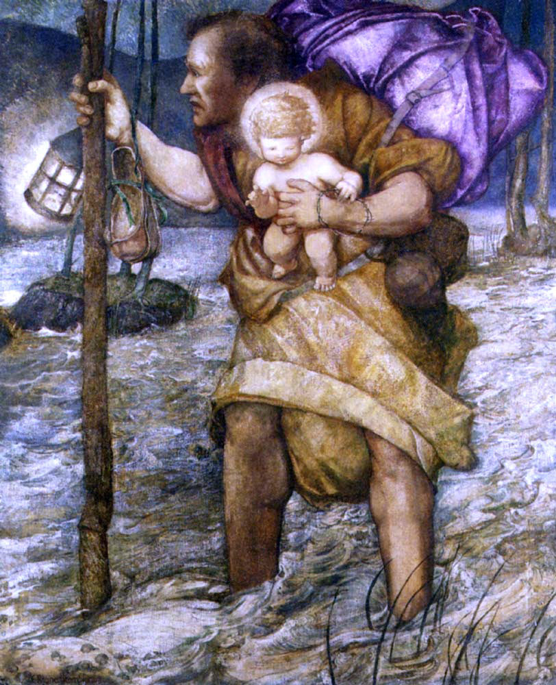  Edward Reginald Frampton Saint Christopher - Canvas Print