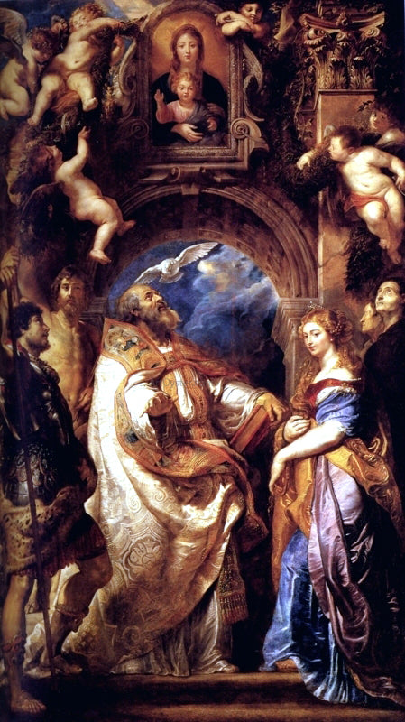  Peter Paul Rubens Saint Gregory With Saints Domitilla, Maurus, And Papianus - Canvas Print