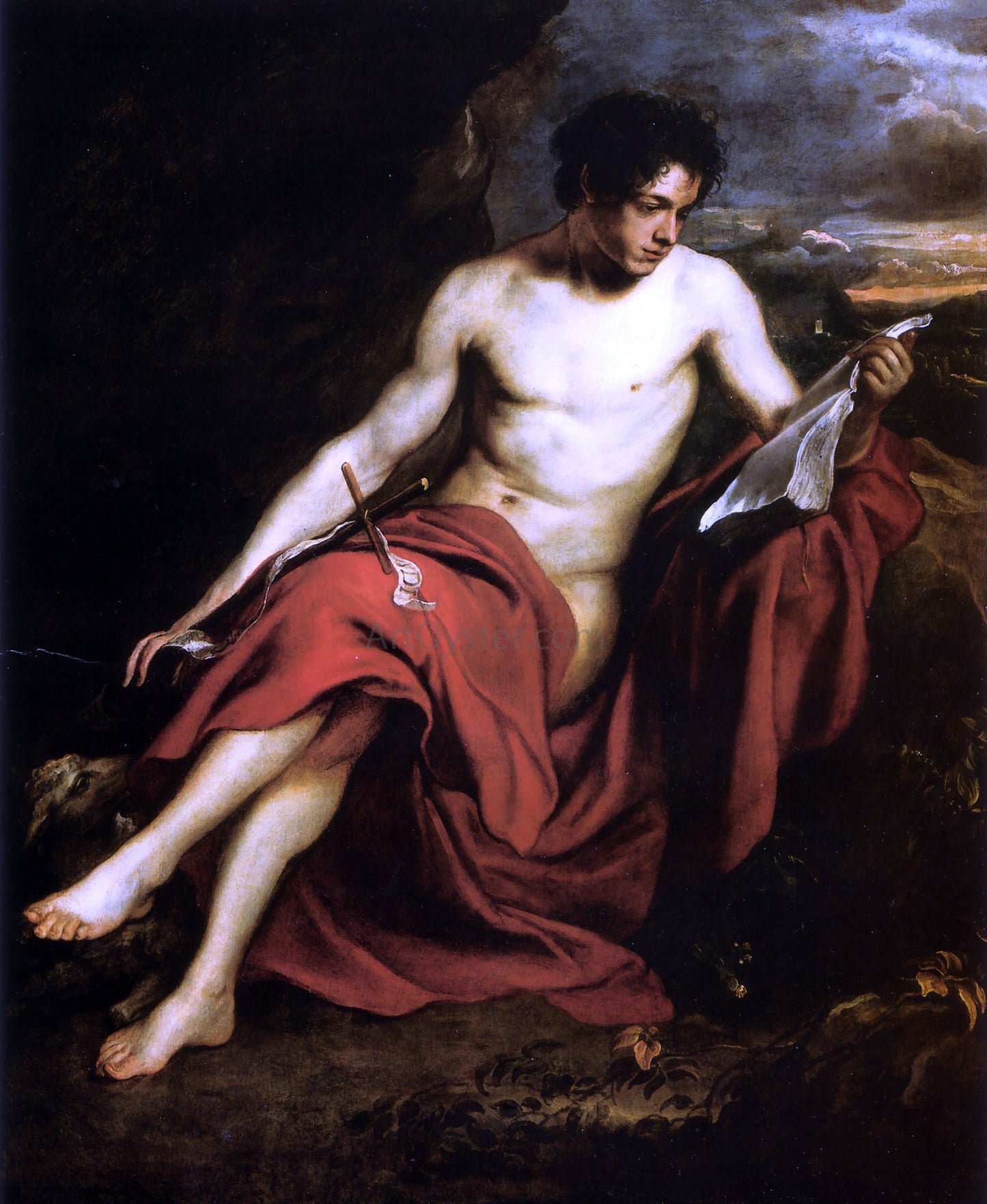  Sir Antony Van Dyck Saint John the Baptist in the Wilderness - Canvas Print