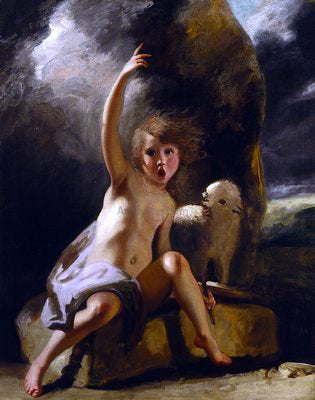  Sir Joshua Reynolds Saint John the Baptist in the Wilderness - Canvas Print