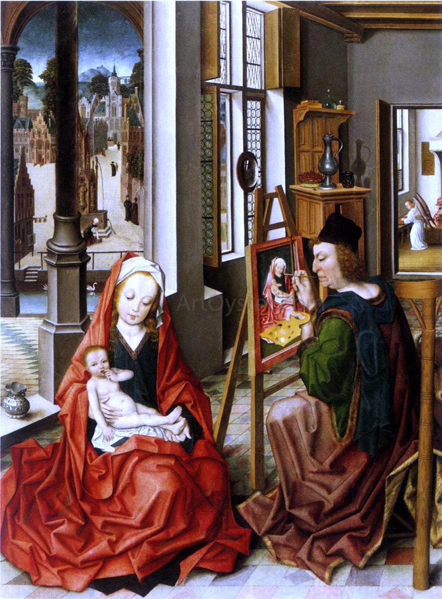  Derick Baegert Saint Luke Painting the Virgin - Canvas Print