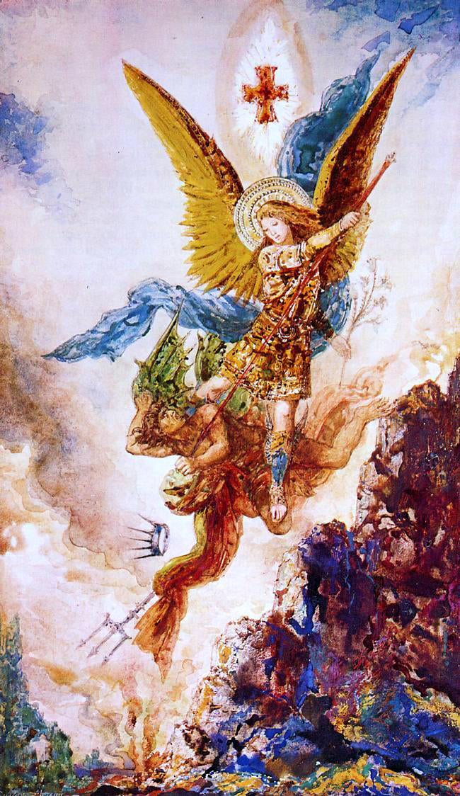  Gustave Moreau Saint Michael Vanquishing Satan - Canvas Print