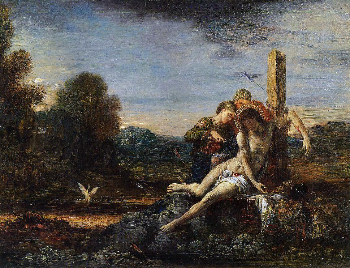  Gustave Moreau Saint Sebastian being Tended by Saintly Women - Canvas Print