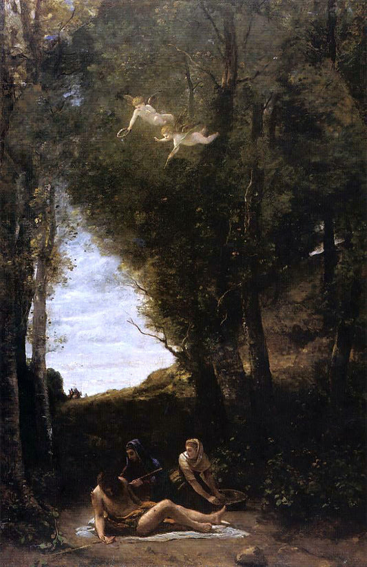  Jean-Baptiste-Camille Corot Saint Sebastian in a Landscape - Canvas Print