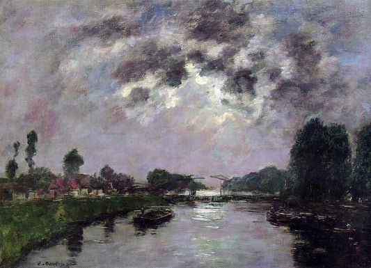  Eugene-Louis Boudin Saint-Valery-sur-Somme, the Canal d'Abbeville - Canvas Print