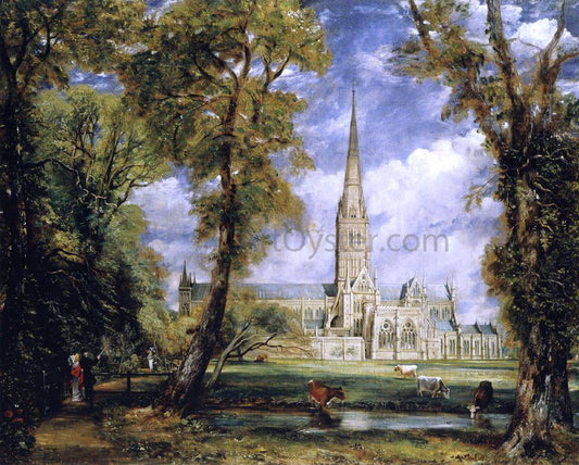  John Constable Salisbury Cathedral from the Bishop's Garden - Canvas Print