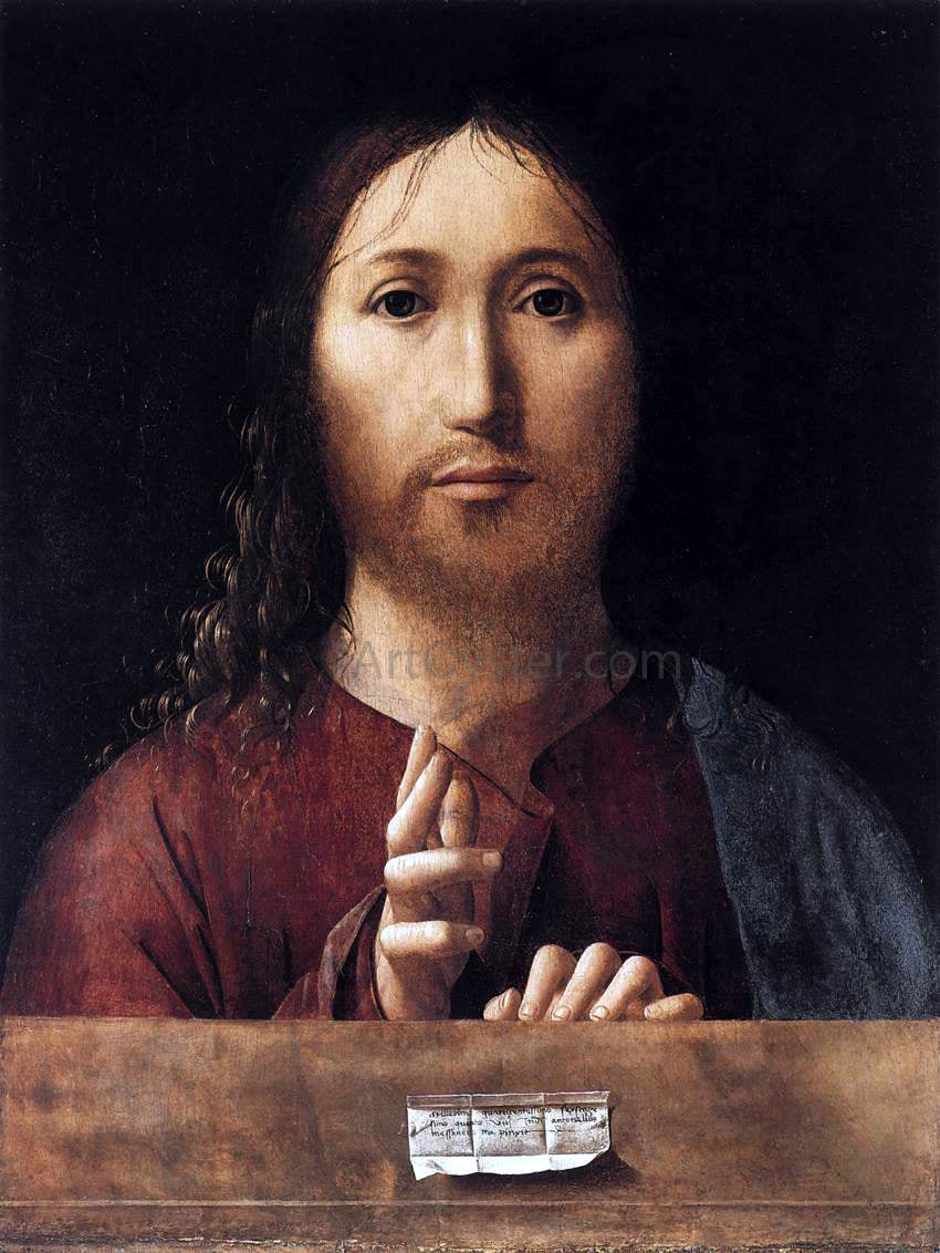  Antonello Da Messina Salvator Mundi - Canvas Print