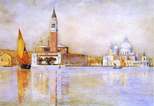  Henry Roderick Newman San Giorgio Maggiore and Santa Maria della Salute from the Giardino Pubblico - Canvas Print