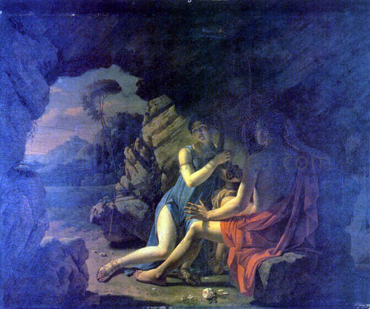  Martin Drolling Sappho et Phaon Chantant Leurs Amours Dans Une Grotte - Canvas Print