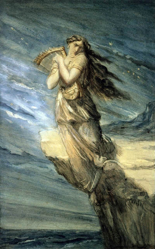  Theodore Chasseriau Sappho Leaping into the Sea from the Leucadian Promontory - Canvas Print