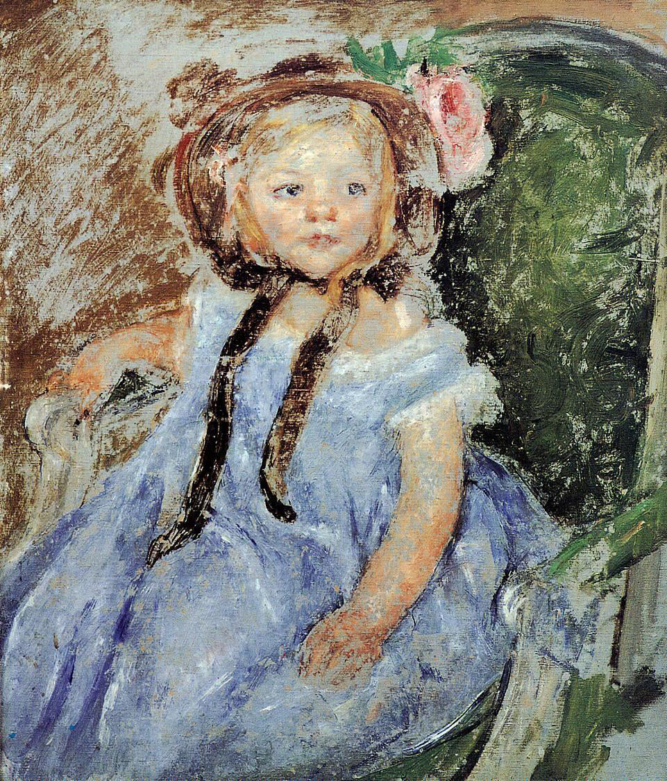  Mary Cassatt Sara in Dark Bonnet with Right Hand on Arm of Chair - Canvas Print