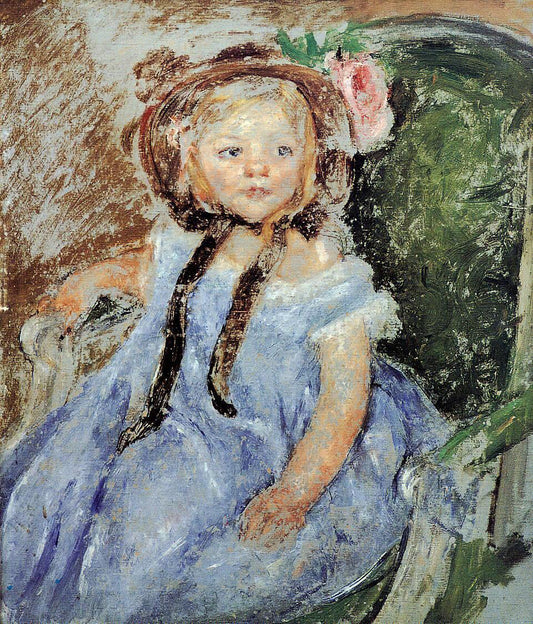  Mary Cassatt Sara in Dark Bonnet with Right Hand on Arm of Chair - Canvas Print