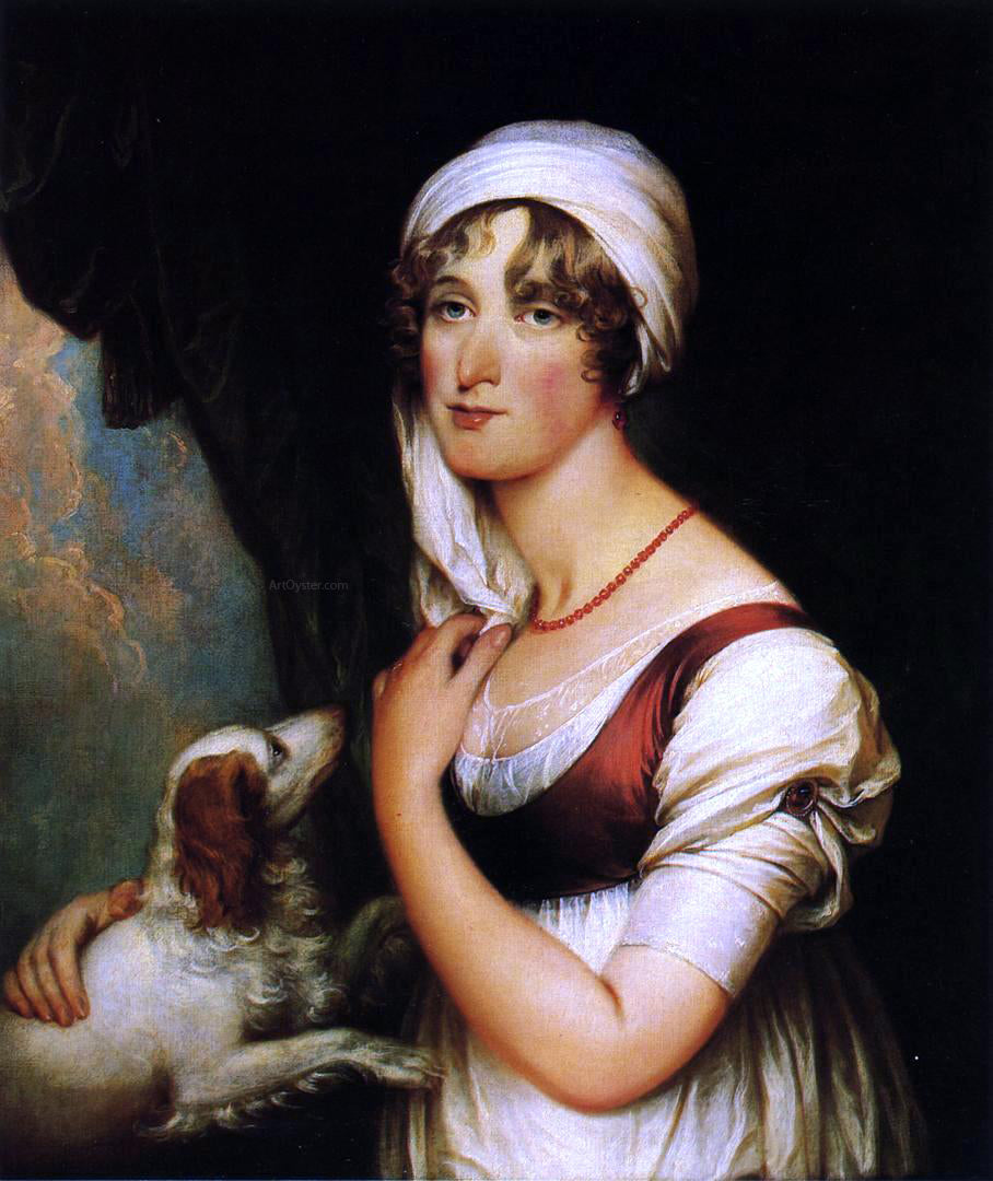  John Trumbull Sarah Trumbull with a Spaniel - Canvas Print