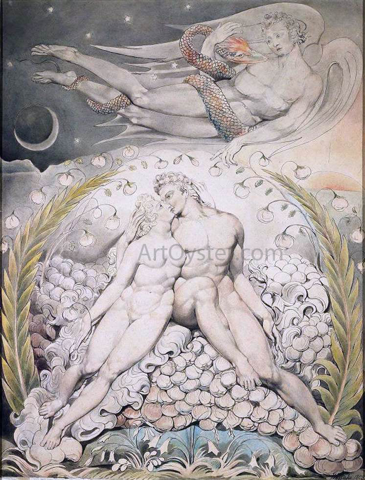  William Blake Satan Watching the Caresses of Adam and Eve - Canvas Print
