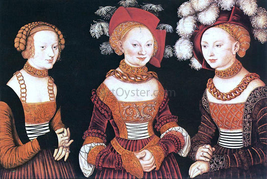  The Elder Lucas Cranach Saxon Princesses Sibylla, Emilia and Sidonia - Canvas Print