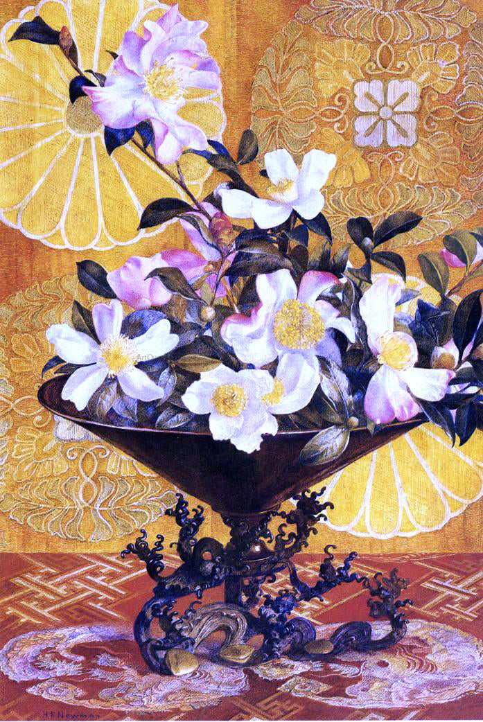  Henry Roderick Newman Sazanqua, Wild Tea: Yokohama (also known as Oriental Still Life) - Canvas Print