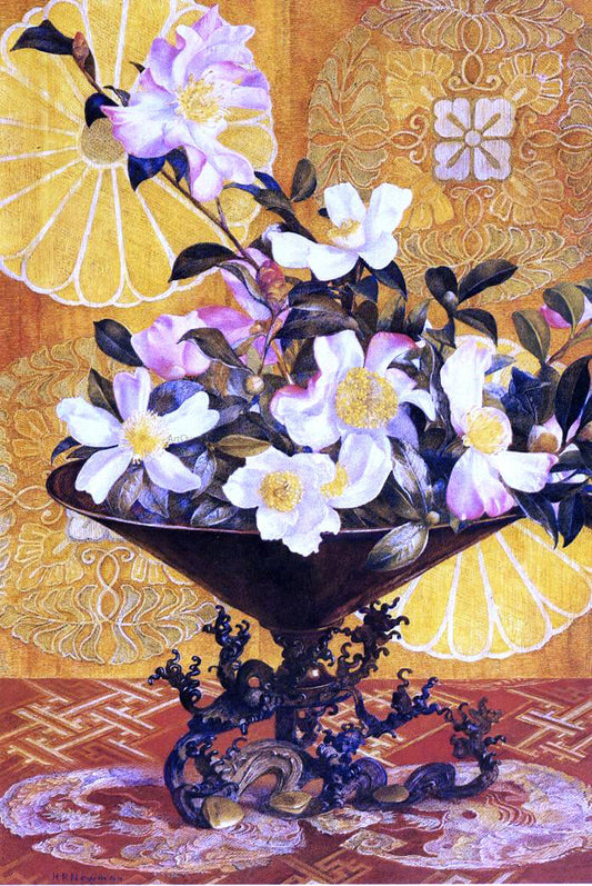  Henry Roderick Newman Sazanqua, Wild Tea: Yokohama (also known as Oriental Still Life) - Canvas Print