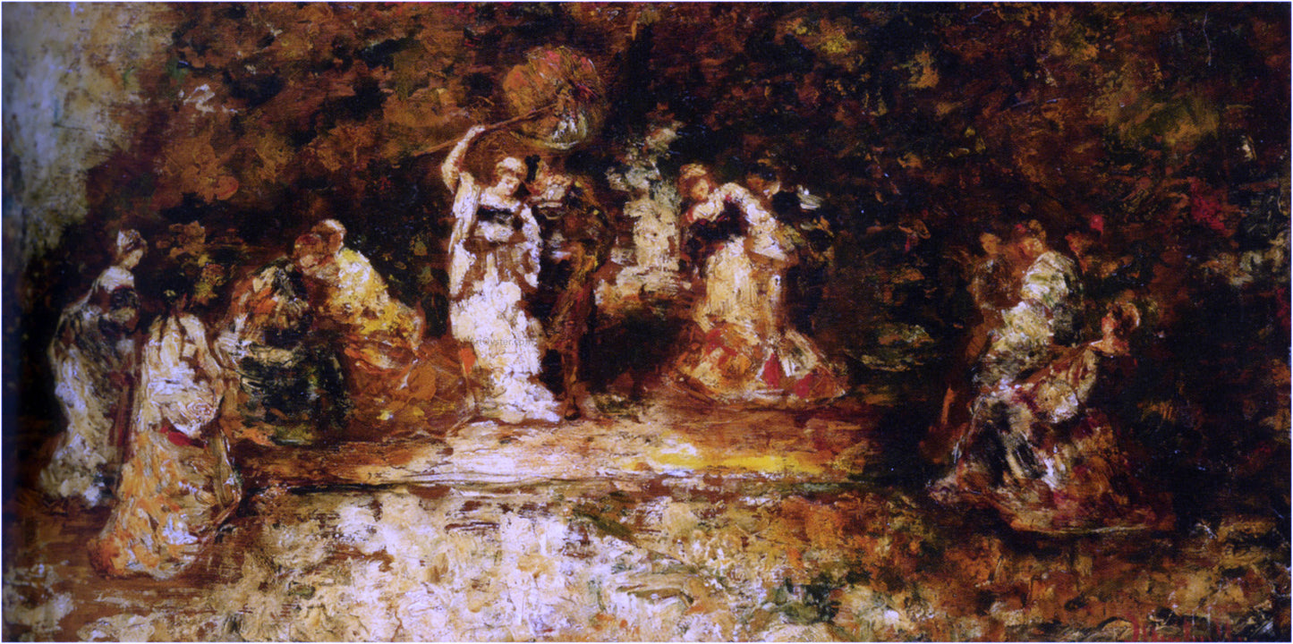  Adolphe-Joseph-Thomas Monticelli Scene de Theatre - Canvas Print