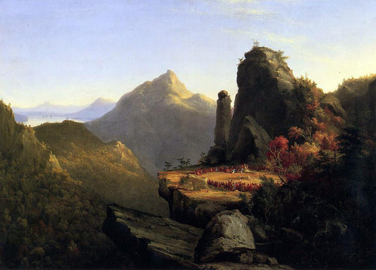  Thomas Cole Scene from 'The Last of the Mohicans': Cora Kneeling at the Feet of Tanemund - Canvas Print