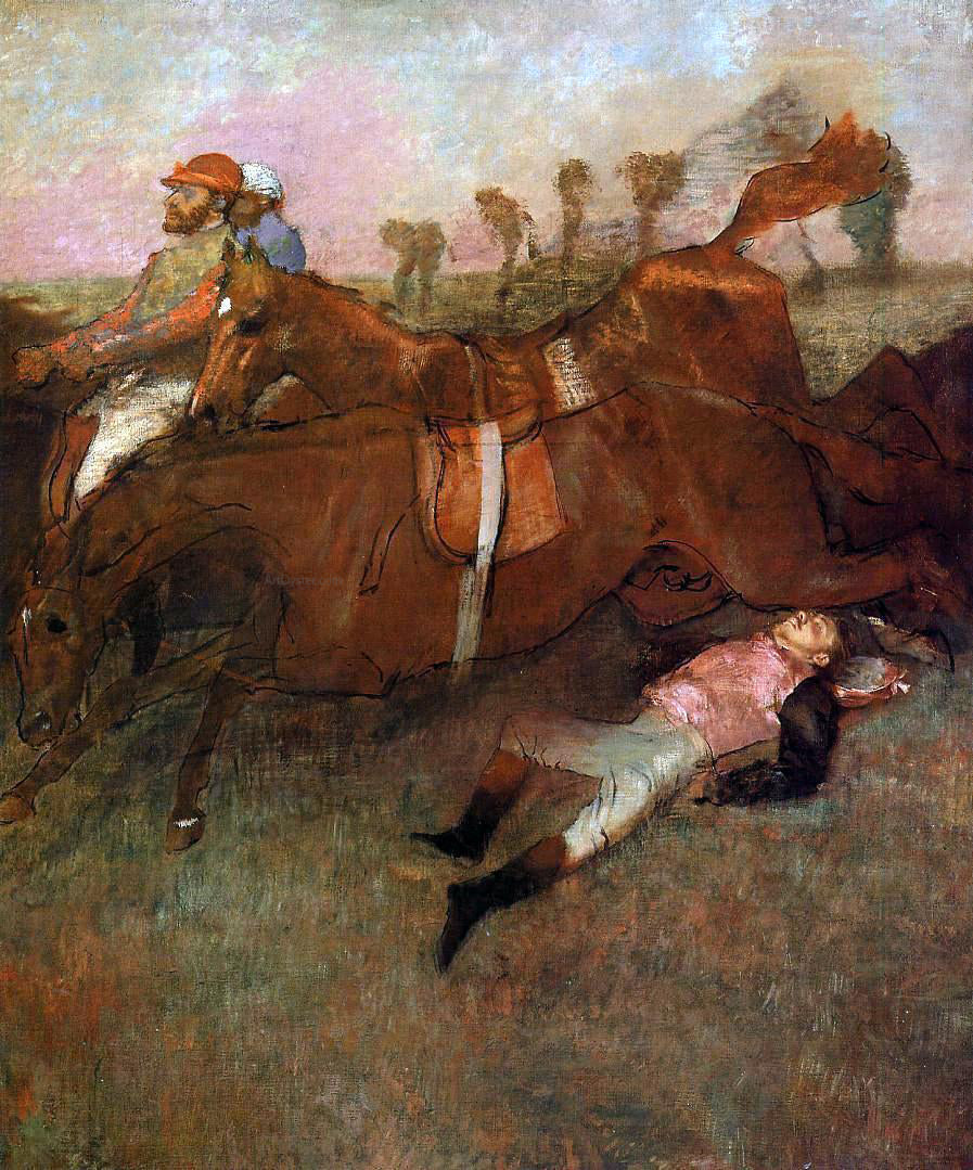  Edgar Degas Scene from the Steeplechase: the Fallen Jockey - Canvas Print