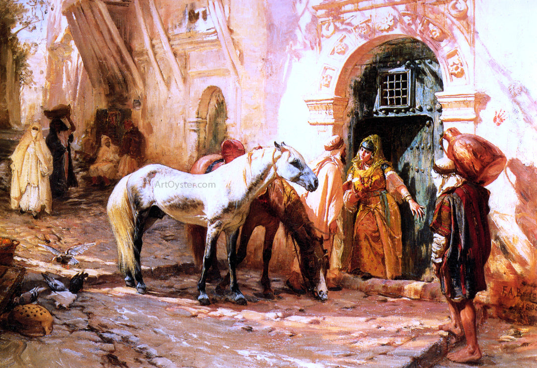  Frederick Arthur Bridgeman Scene in Morocco - Canvas Print