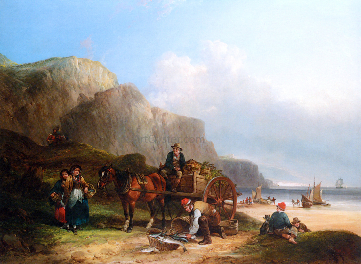  Senior William Shayer Scene in the Isle of Wight - Canvas Print