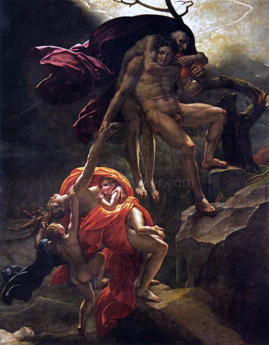  Anne-Louis Girodet De Roucy-Triosson Scene of the Flood - Canvas Print