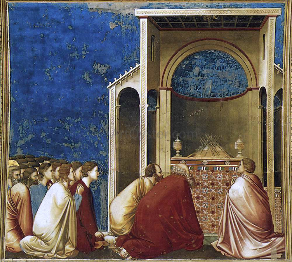  Giotto Di Bondone Scenes from the Life of the Virgin: 4.The Suitors Praying (Cappella Scrovegni (Arena Chapel), Padua) - Canvas Print