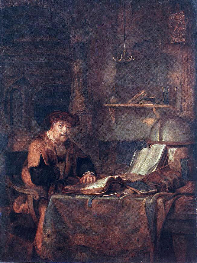  Gerbrand Van den Eeckhout Scholar with his Books - Canvas Print