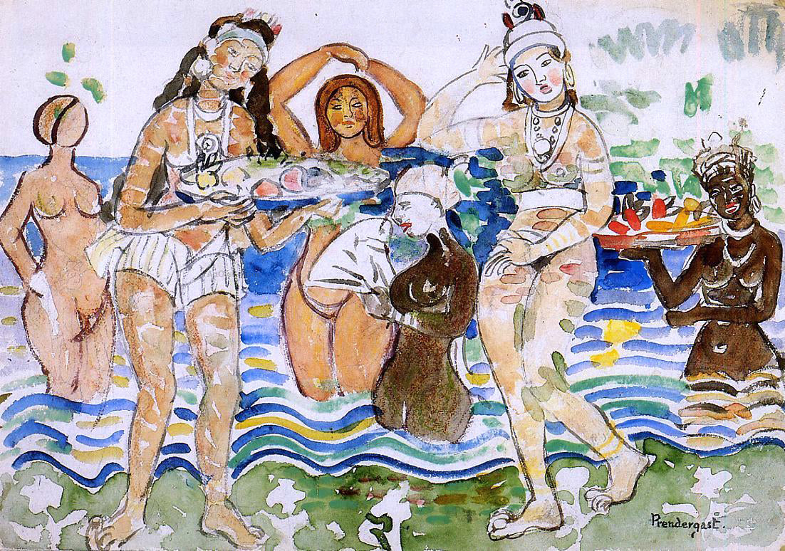  Maurice Prendergast Sea Maidens - Canvas Print