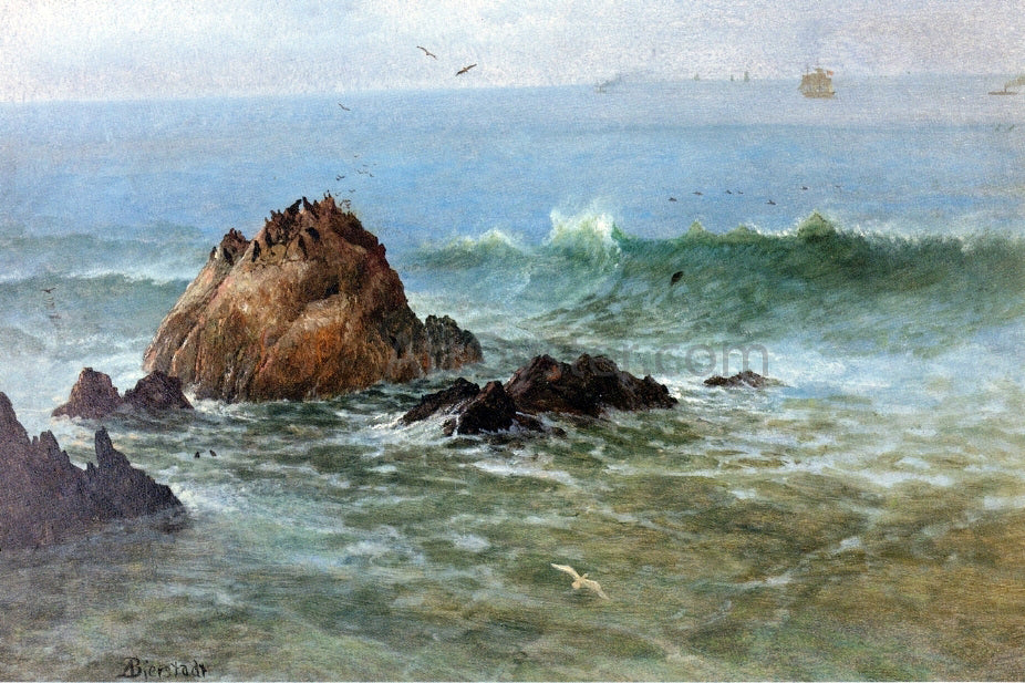  Albert Bierstadt Seal Rocks off Pacific Coast, California - Canvas Print