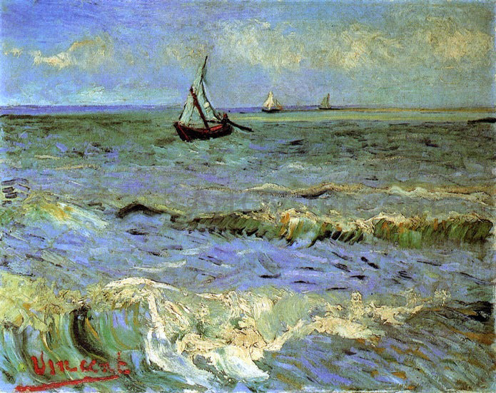  Vincent Van Gogh Seascape at Saintes-Maries - Canvas Print