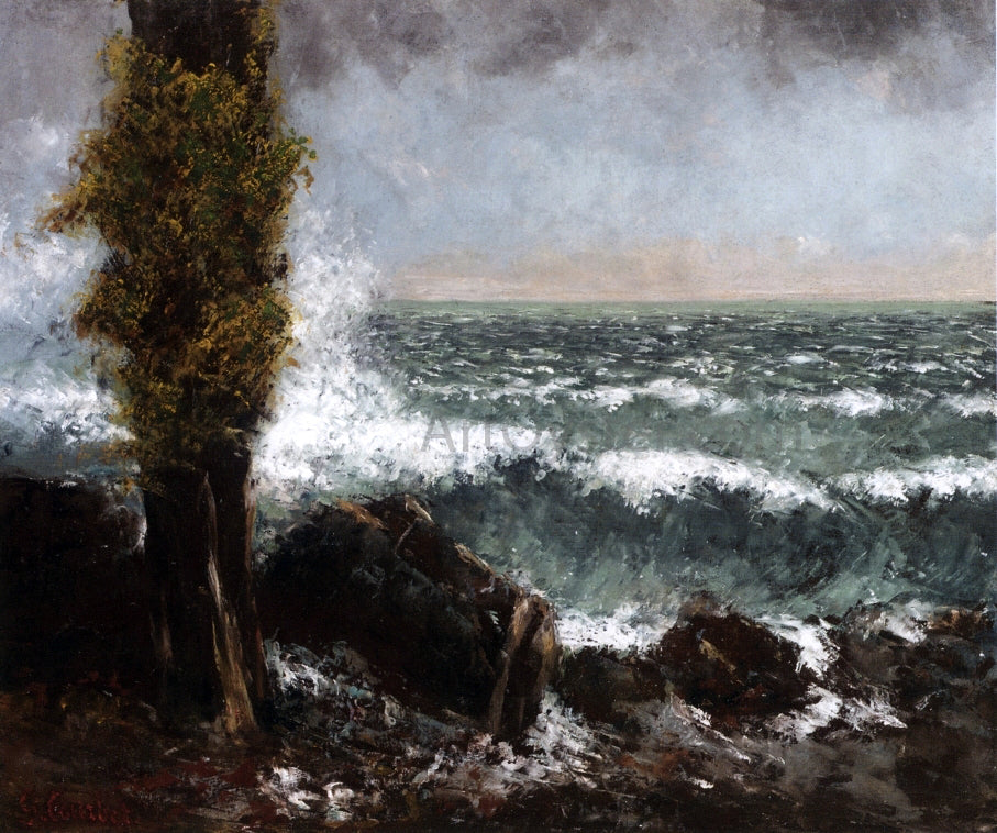  Gustave Courbet Seascape, the Poplar - Canvas Print