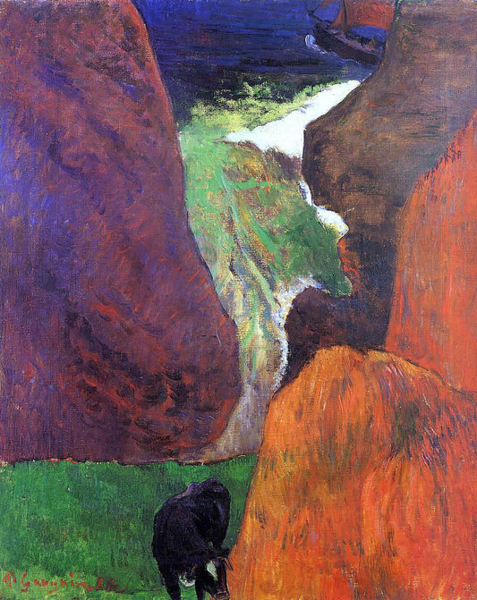  Paul Gauguin Seascape with Cow on the Edge of a Cliff - Canvas Print