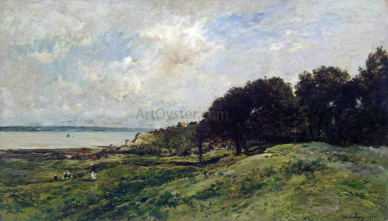  Charles Francois Daubigny Seashore at Villerville - Canvas Print