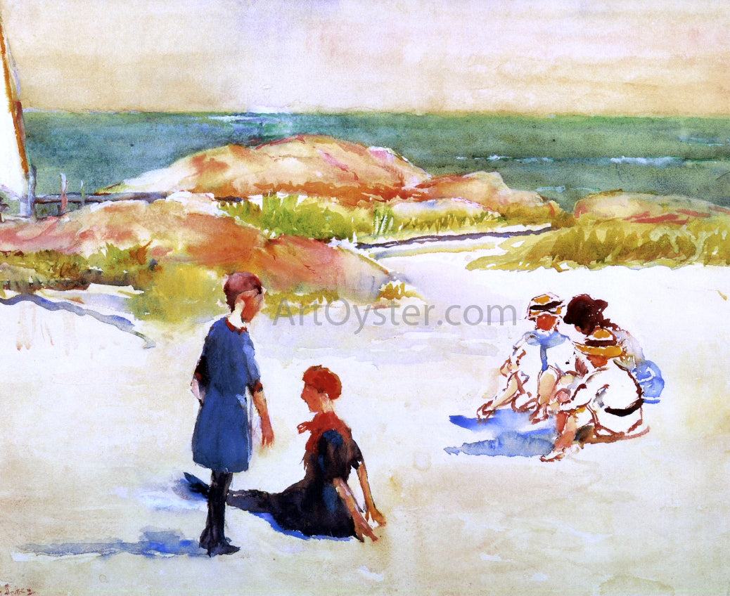  Annie G. Sykes Seaside Play - Canvas Print