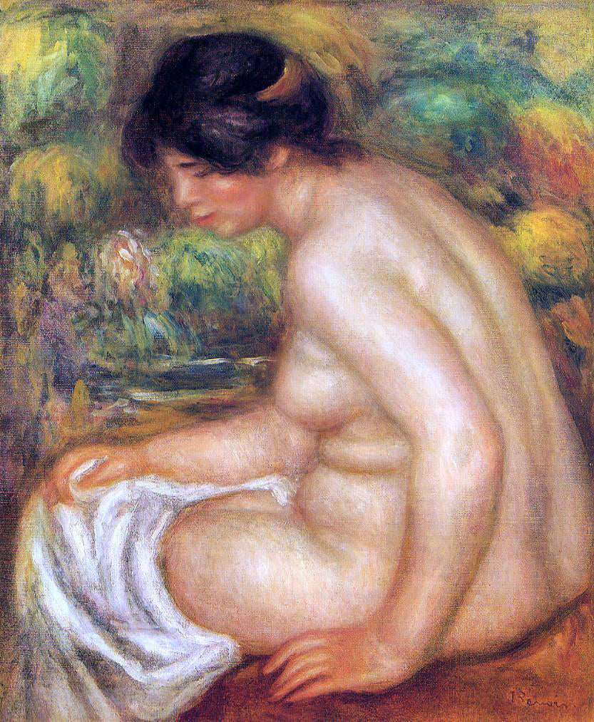  Pierre Auguste Renoir Seated Nude in Profile (also known as Gabrielle) - Canvas Print