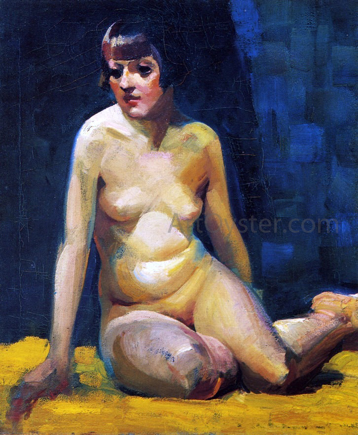  George Luks A Seated Nude with Bobbed Hair - Canvas Print