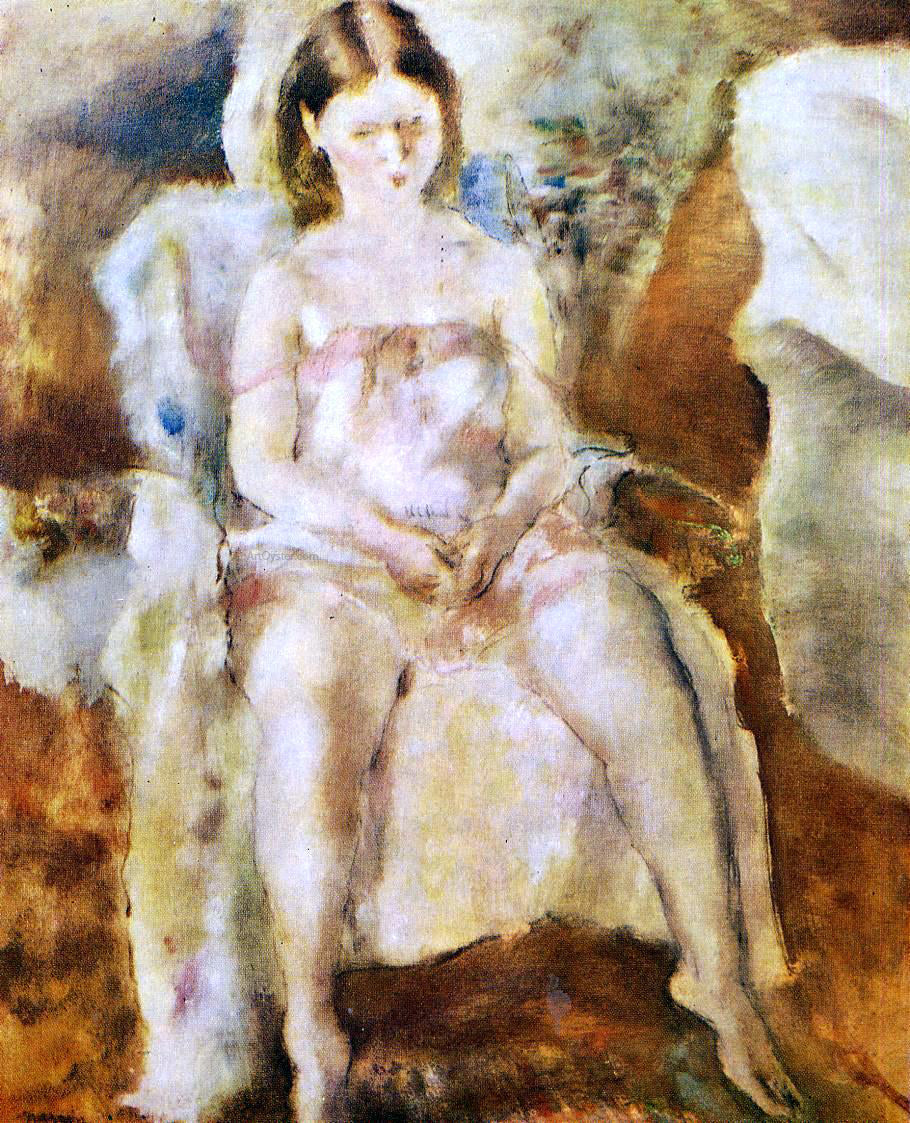  Jules Pascin A Seated Young Girl - Canvas Print