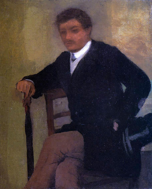  Edgar Degas Seated Young Man in a Jacket with an Umbrella - Canvas Print