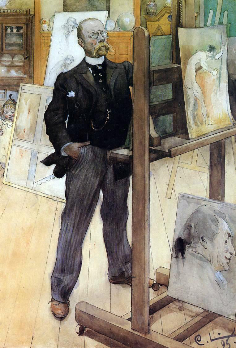  Carl Larsson A Self Portrait - Canvas Print