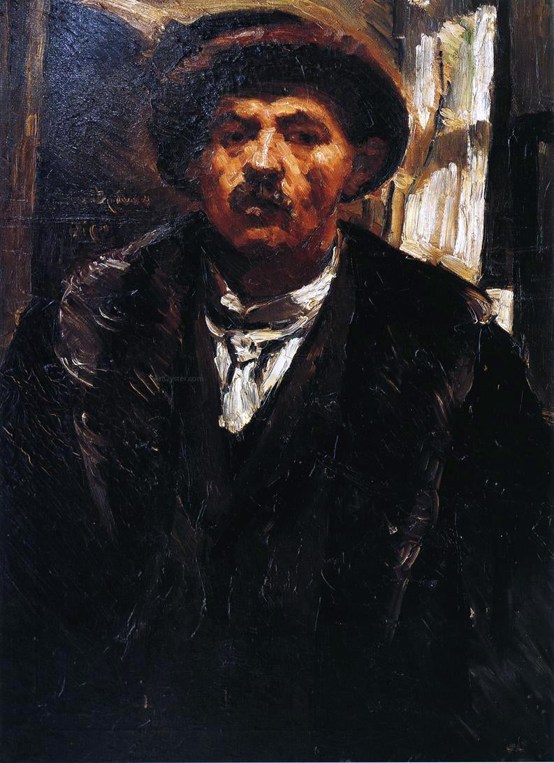  Lovis Corinth Self Portrait in a Fur Coat and a Fur Cap - Canvas Print