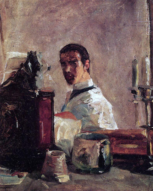  Henri De Toulouse-Lautrec Self Portrait in front of a Mirror - Canvas Print