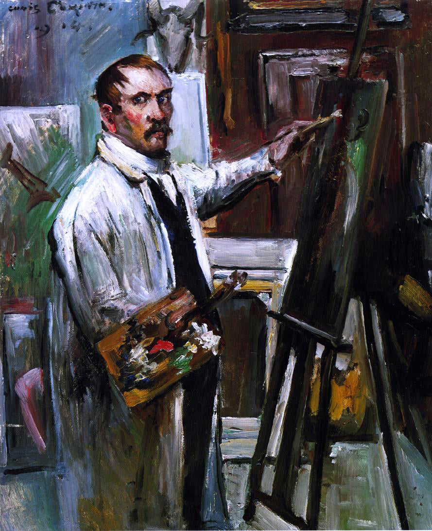  Lovis Corinth Self Portrait in the Studio - Canvas Print