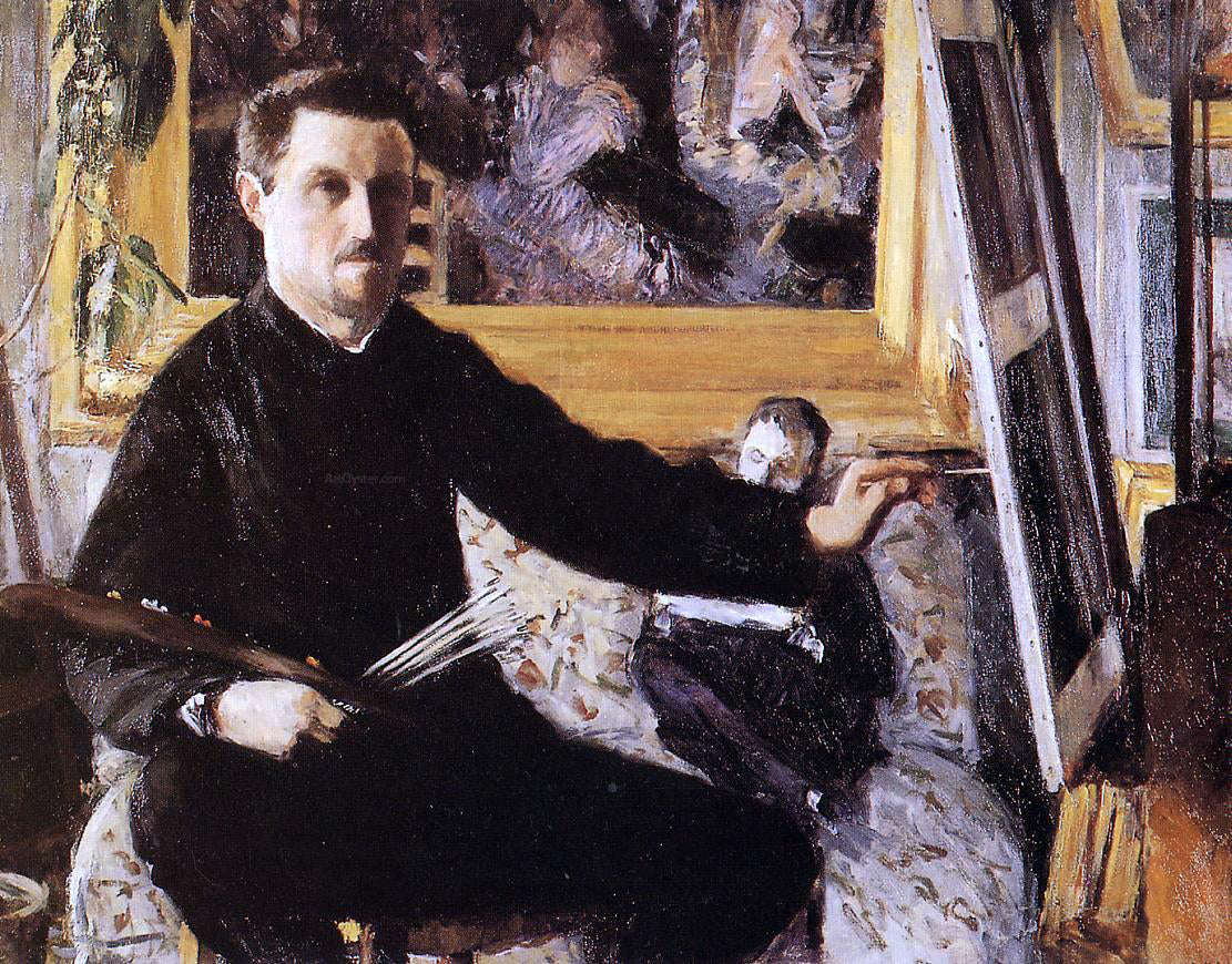  Gustave Caillebotte Self Portrait with Easel - Canvas Print