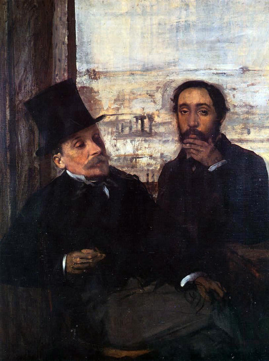  Edgar Degas Self Portrait with Evariste de Valernes - Canvas Print